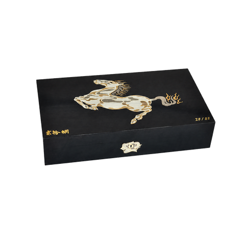 Humidor Elie Bleu Cheval Noir et Gris Série Limitée Numérotée – 110 cigares