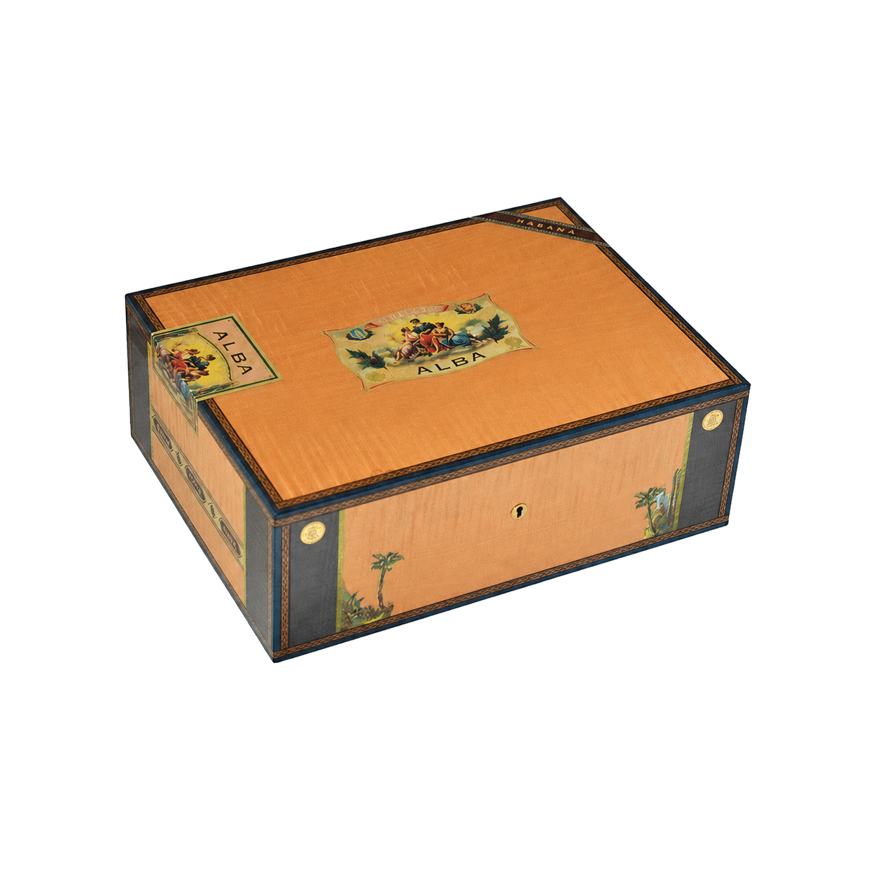 Humidor Elie Bleu Flor de Alba – Sycomore Orange – 200 cigares