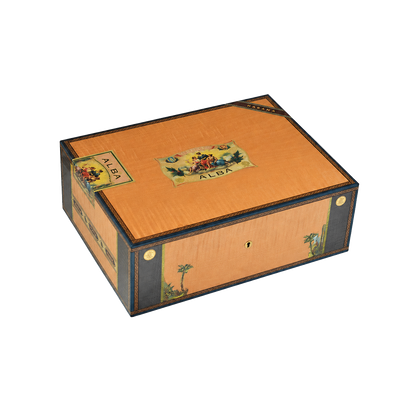 Humidor Elie Bleu Flor de Alba – Orange Sycamore – 200 Cigars