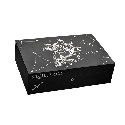 Humidor Elie Bleu Zodiaque Sagittaire Noir – 110 cigares