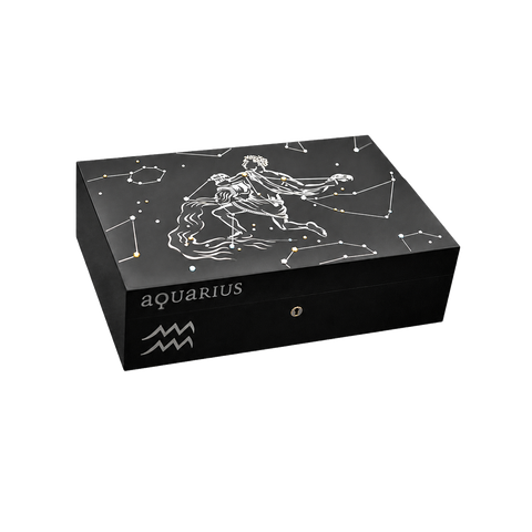 Humidor Elie Bleu Zodiaque Verseau Noir – 110 cigares