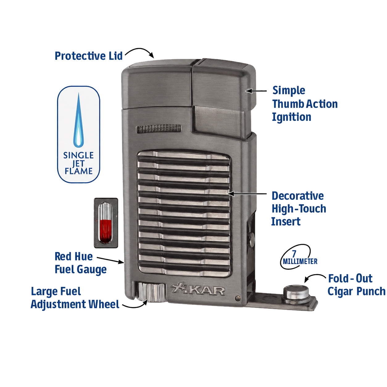 Briquet Xikar Forte Gunmetal 523G2
