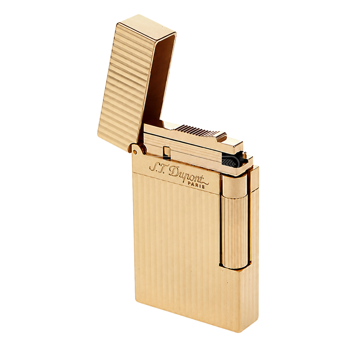 Briquet S.T. Dupont Ligne 2 lignes verticales finition or jaune