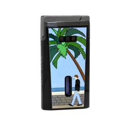 Briquet Elie Bleu J15 Casa Cubana Laque Noire Gun metal