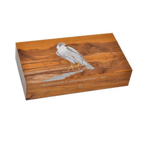 Humidor Elie Bleu Faucon Série Limitée de 100 pièces en Redgum – 110 cigares