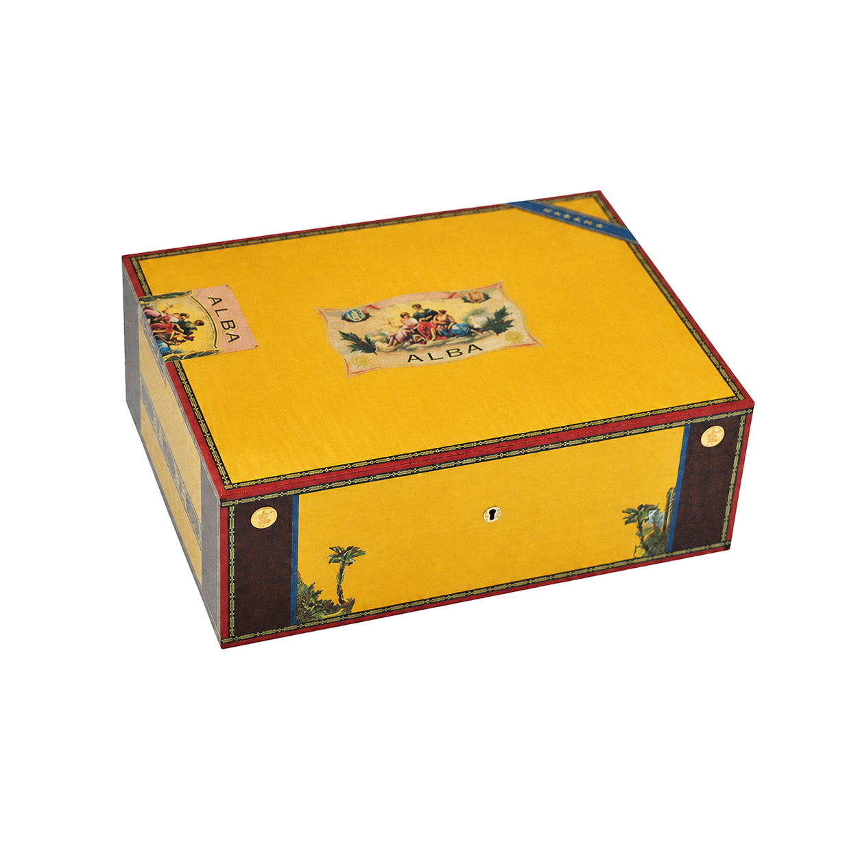 Humidor Elie Bleu Flor de Alba – Sycomore Jaune – 200 cigares
