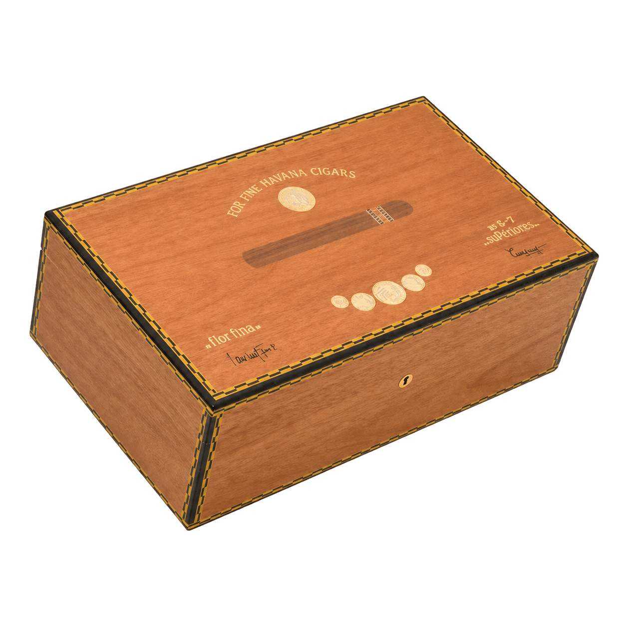Humidor Elie Bleu Médaille Acajou – 120 cigares