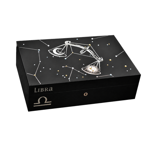 Humidor Elie Bleu Zodiaque Balance Noir – 110 cigares