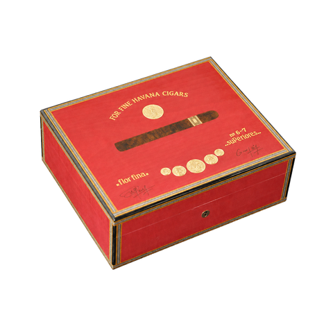 Humidor Elie Bleu Médaille – Rouge – 75 cigares