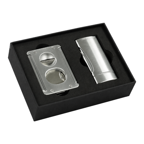 Set Coupe-cigare & Briquet Tycoon Silver